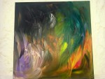 Des flammes en couleur varier avec une calligraphie arabe 